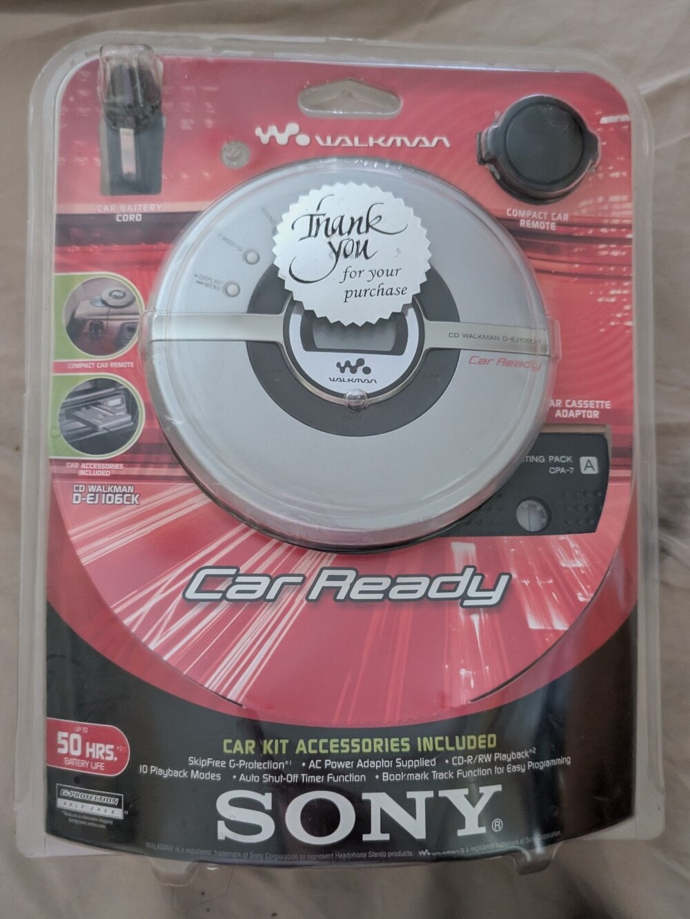 Sony Walkman Portable CD Player with Car Kit